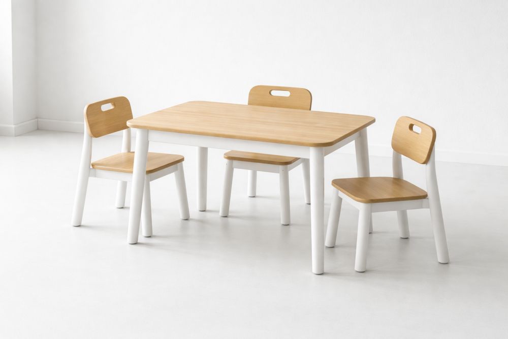 Children's Table and Chair Set  White Legs
