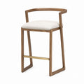 Barhocker aus Nussbaumholz mit gepolstertem Sitz