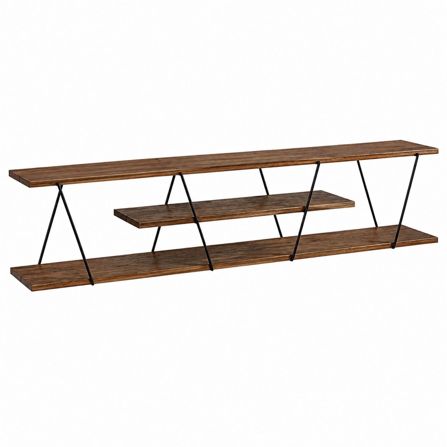 TV-Schrank aus Holz mit Metallgestell Braun 180cm