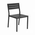 Outdoor-Metallstuhl Schwarz lackiert 44x53x85 cm