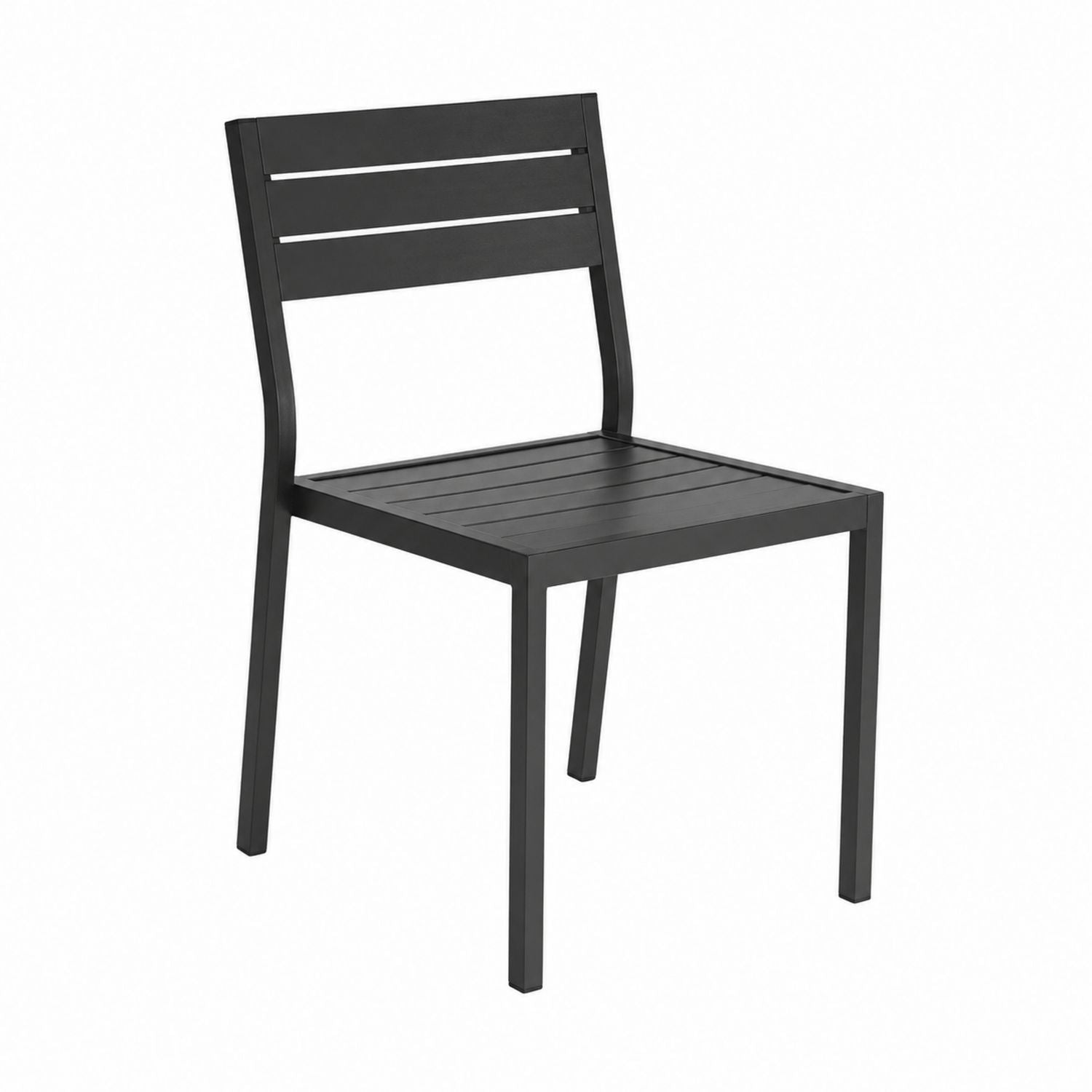 Outdoor-Metallstuhl Schwarz lackiert 44x53x85 cm