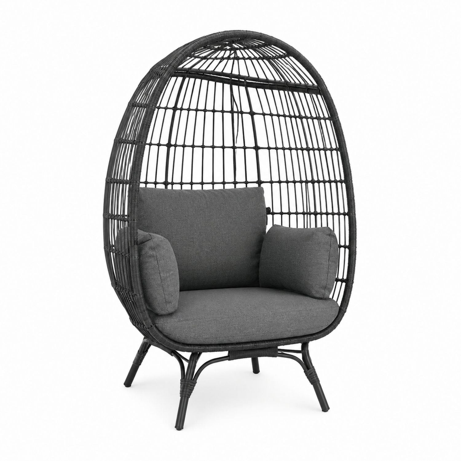 Outdoor-Rattansessel „Ei“ mit Kissen
