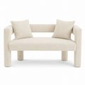 Bouclé-Stoff-Loveseat Sofa Beige Zweisitzer 140cm