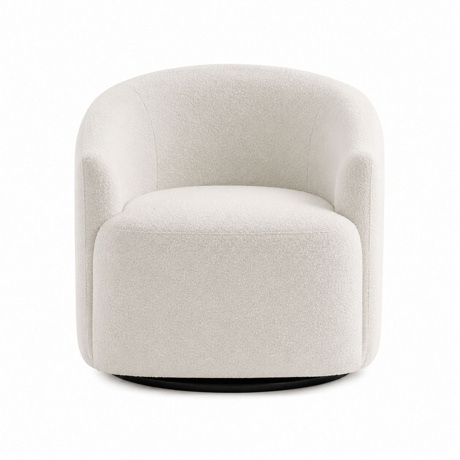 Drehbarer Bouclé-Sessel Off-White 76cm