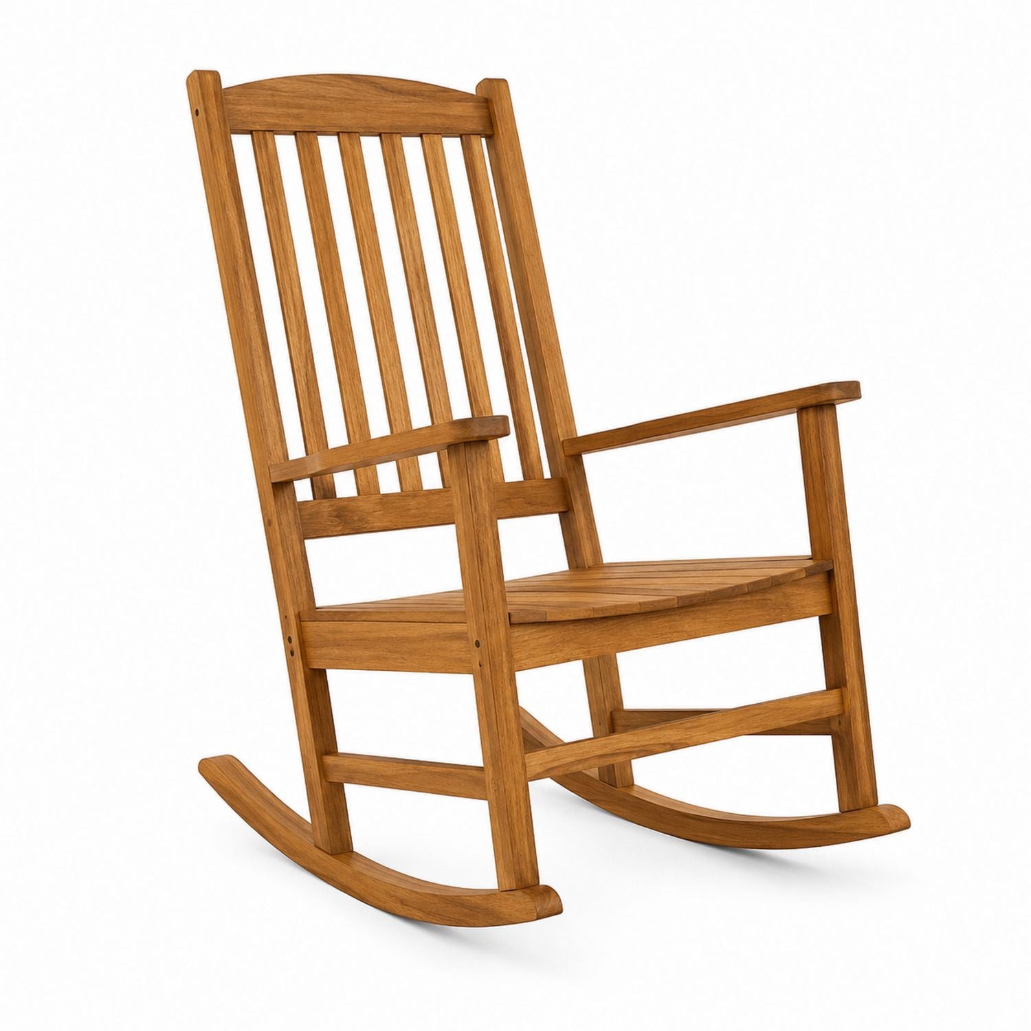 Schaukelstuhl für draußen aus Holz, Teak-Finish, 98 cm hoch