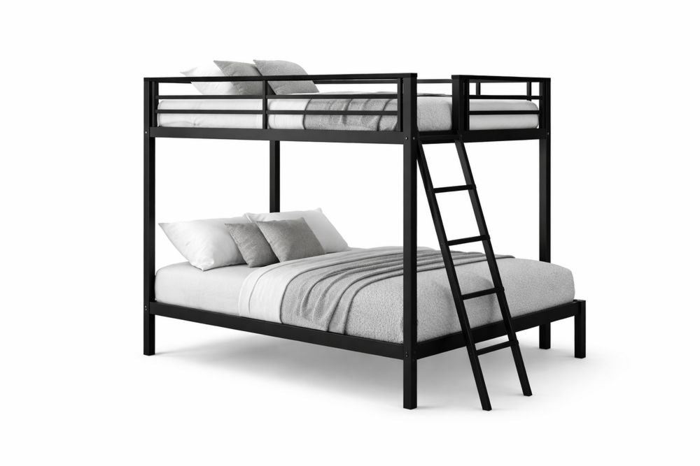 Black Steel Twin Over Full Bunk Bed Frame