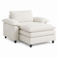 Beiger Stoff-Chaiselongue