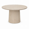 Runder Travertin-Esstisch Beige 120 cm