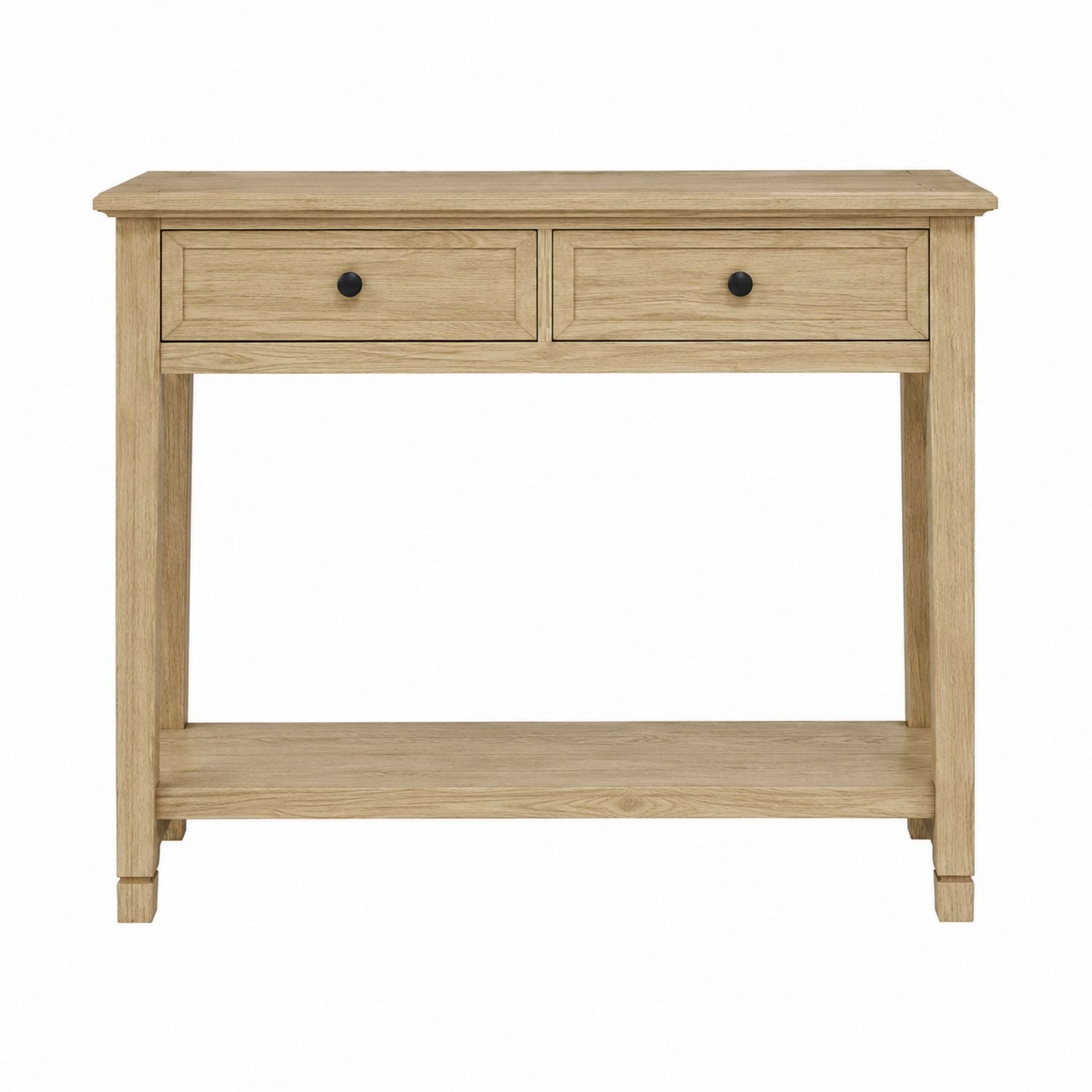 Eichenholz-Konsolentisch zwei Schubladen 100 cm x 35 cm x 76 cm