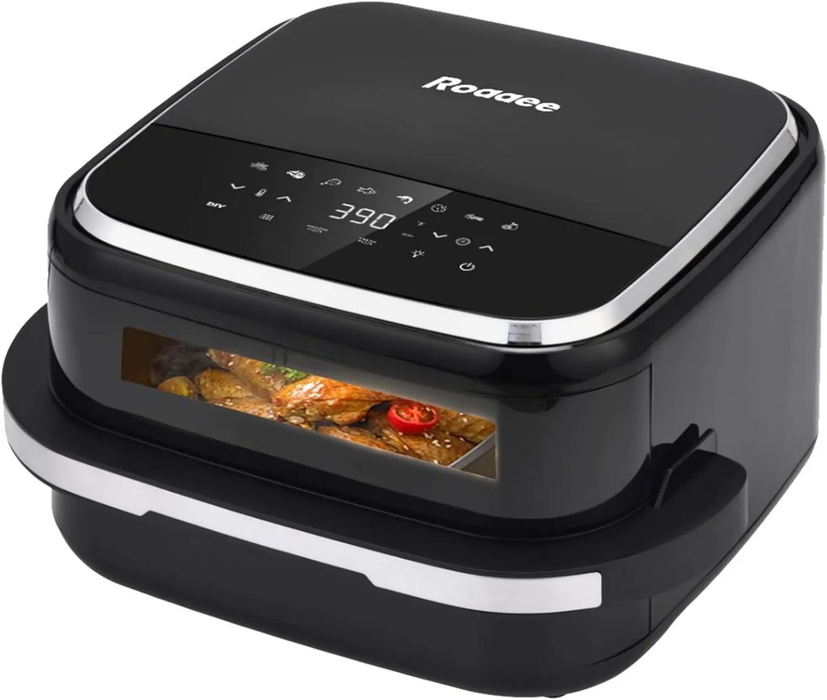 Air Fryer Oven & 11-in-1, 4.5QT, Up to 32 Chicken Wings / 11' Pizza Capacity, 4.5QT 11-in-1 Flat Airfryer with Superior Top and Bottom Airflow Tech