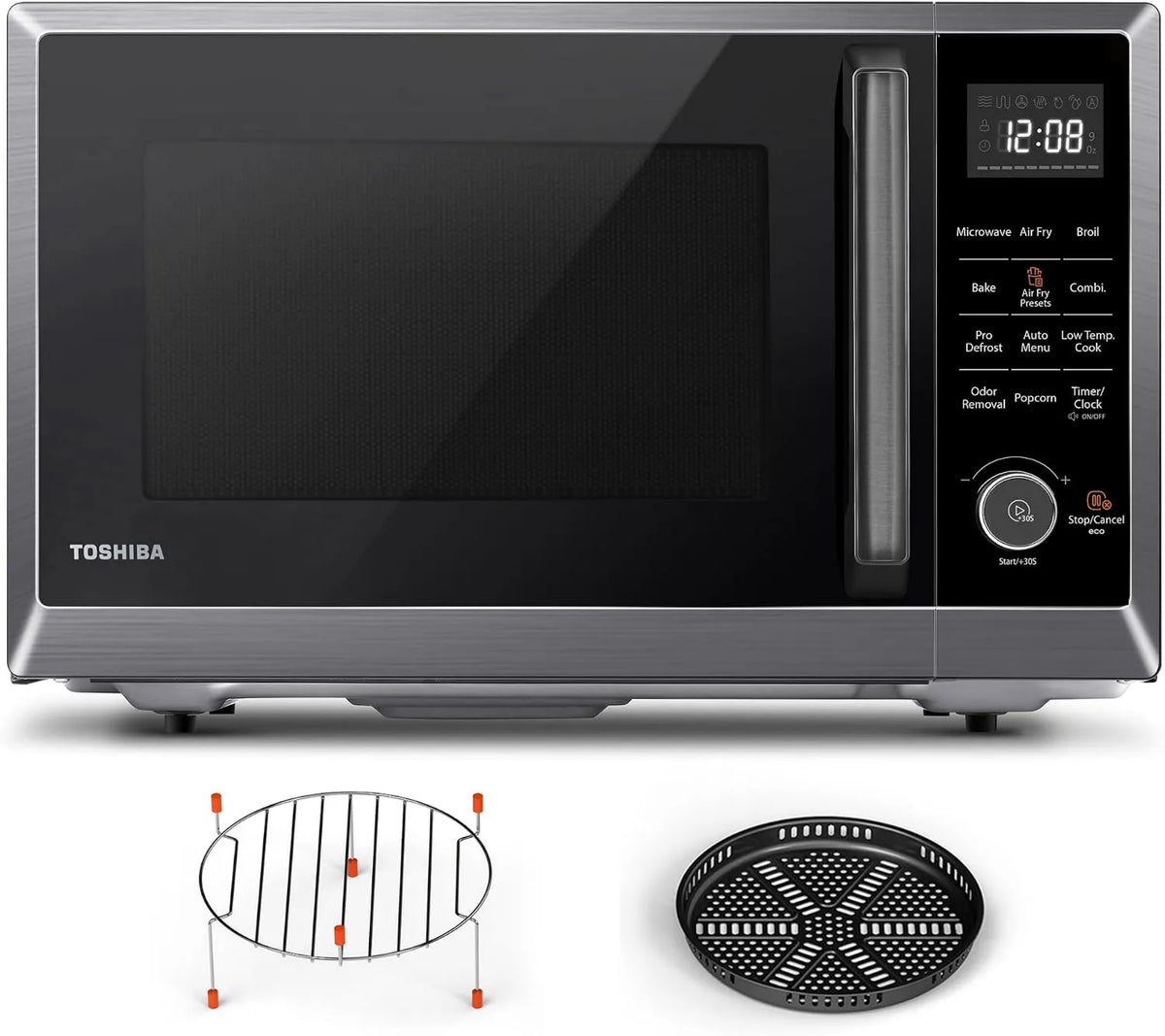 Toshiba Air Fryer Combo, 1.0 Cu.Ft, Stainless Steel, Black