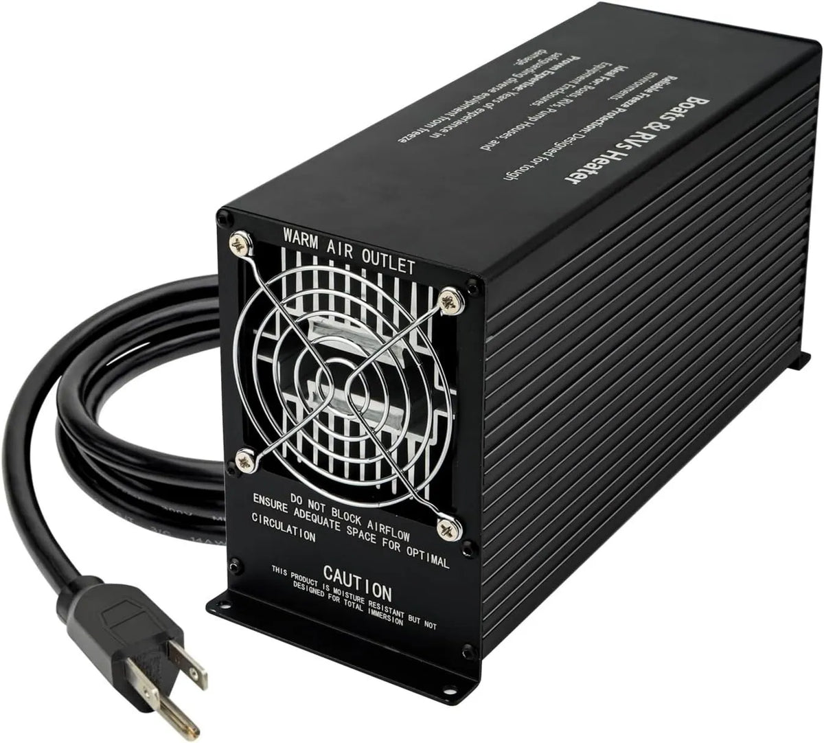 Engine Compartment Heater 800W with Safe Self-Regulated PTC Element and Waterproof Fan for Boats Up to 35'