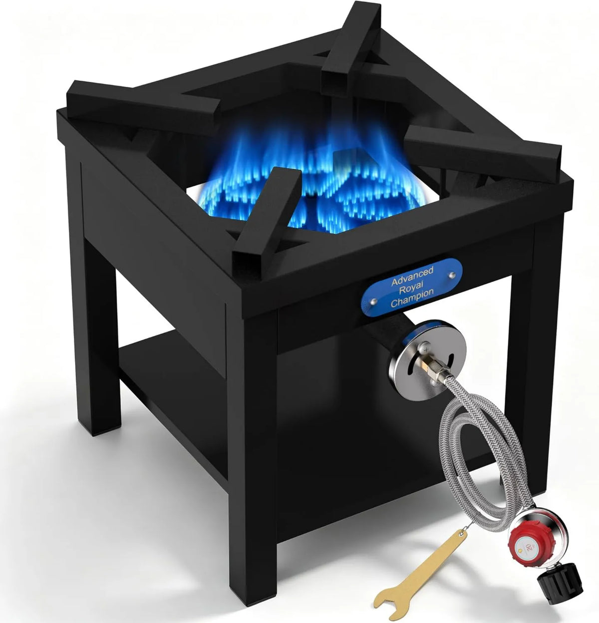 High Pressure Outdoor Propane Burner Cooker, 000BTU, 16.5'Heavy Duty Square Stove, Seafood Boil, ARC Single Burner Propane Stove, Liquid Propane