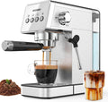 Espresso Machine 20-Bar, Removable Water Reservoir, Stainless Steel, Removable Water Tank & Drip Tray, Professional Espresso Coffee Machine for Home