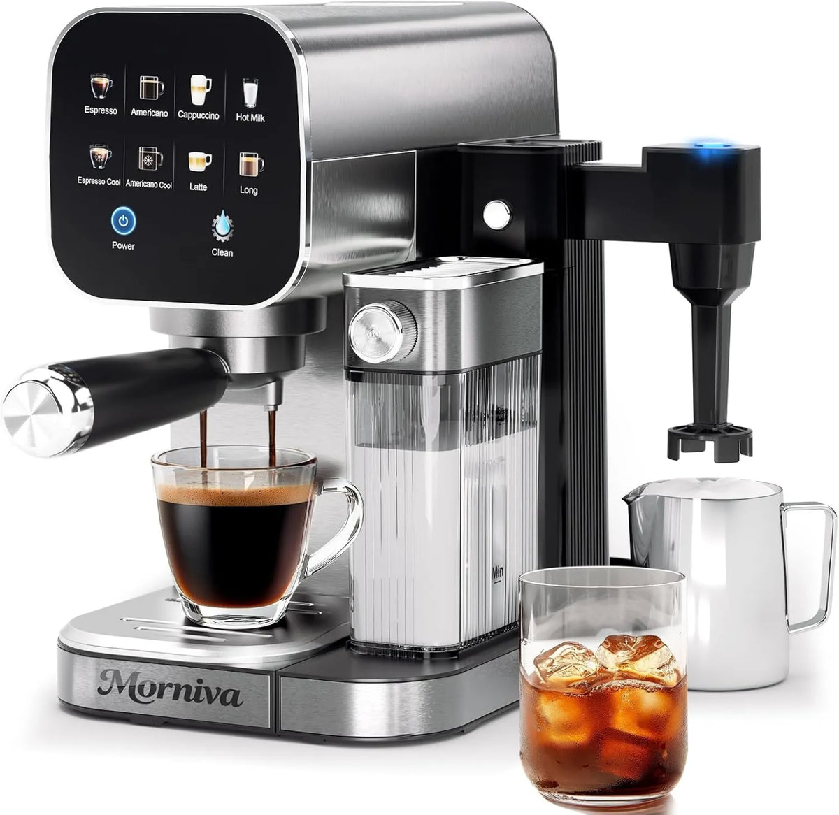 Espresso Machine, Machine with Automatic Milk Frother&Cold Milk Frother