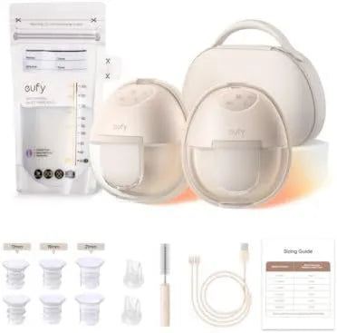 Eufy Heated Wearable Breast Pump, Heat Function, in-Bra Use, Wireless Charging Case, App-Controlled OptiRhythm™