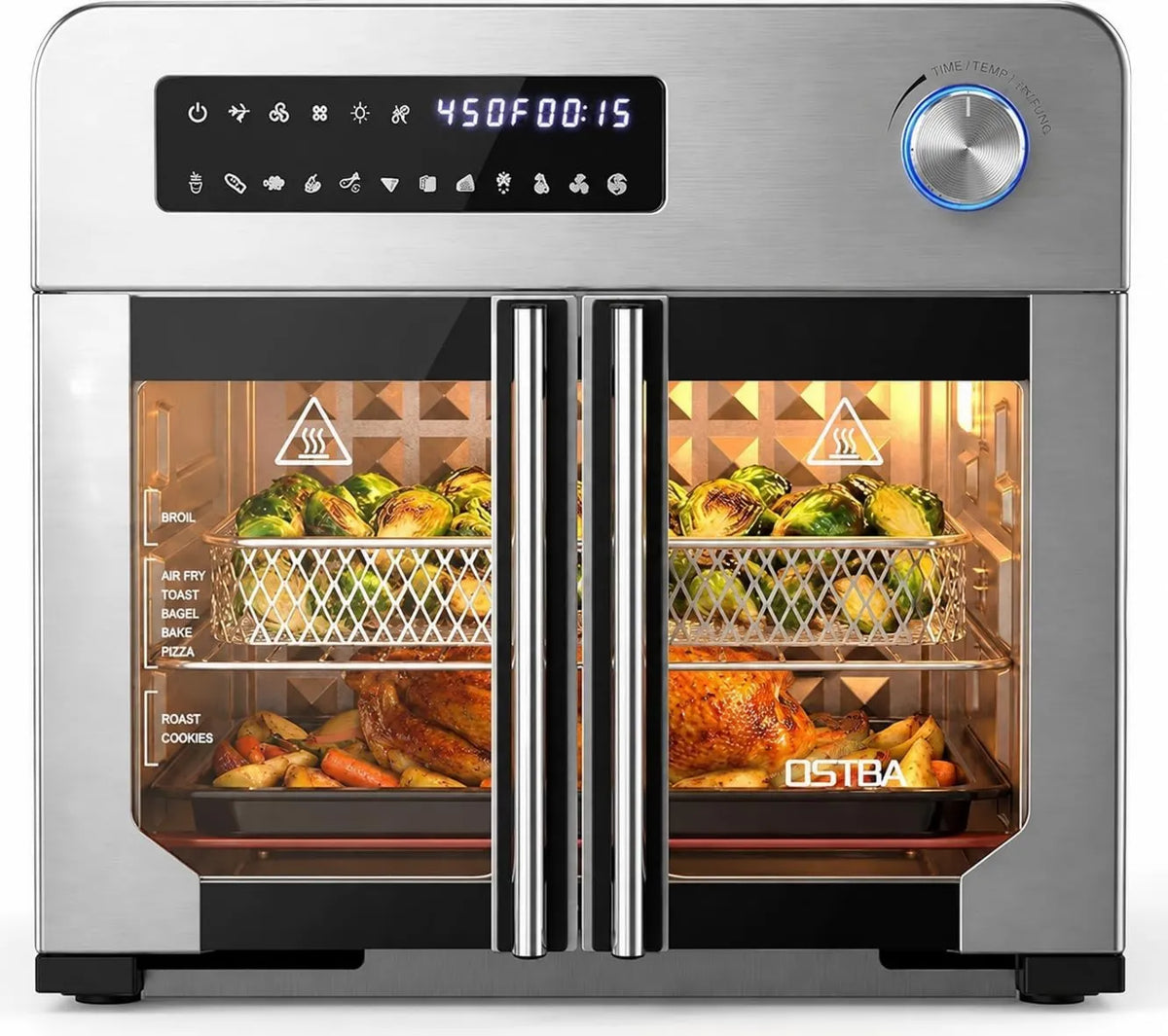 Air Fryer French Door 10-in-1, 24QT, OSTBA, 24QT Oven