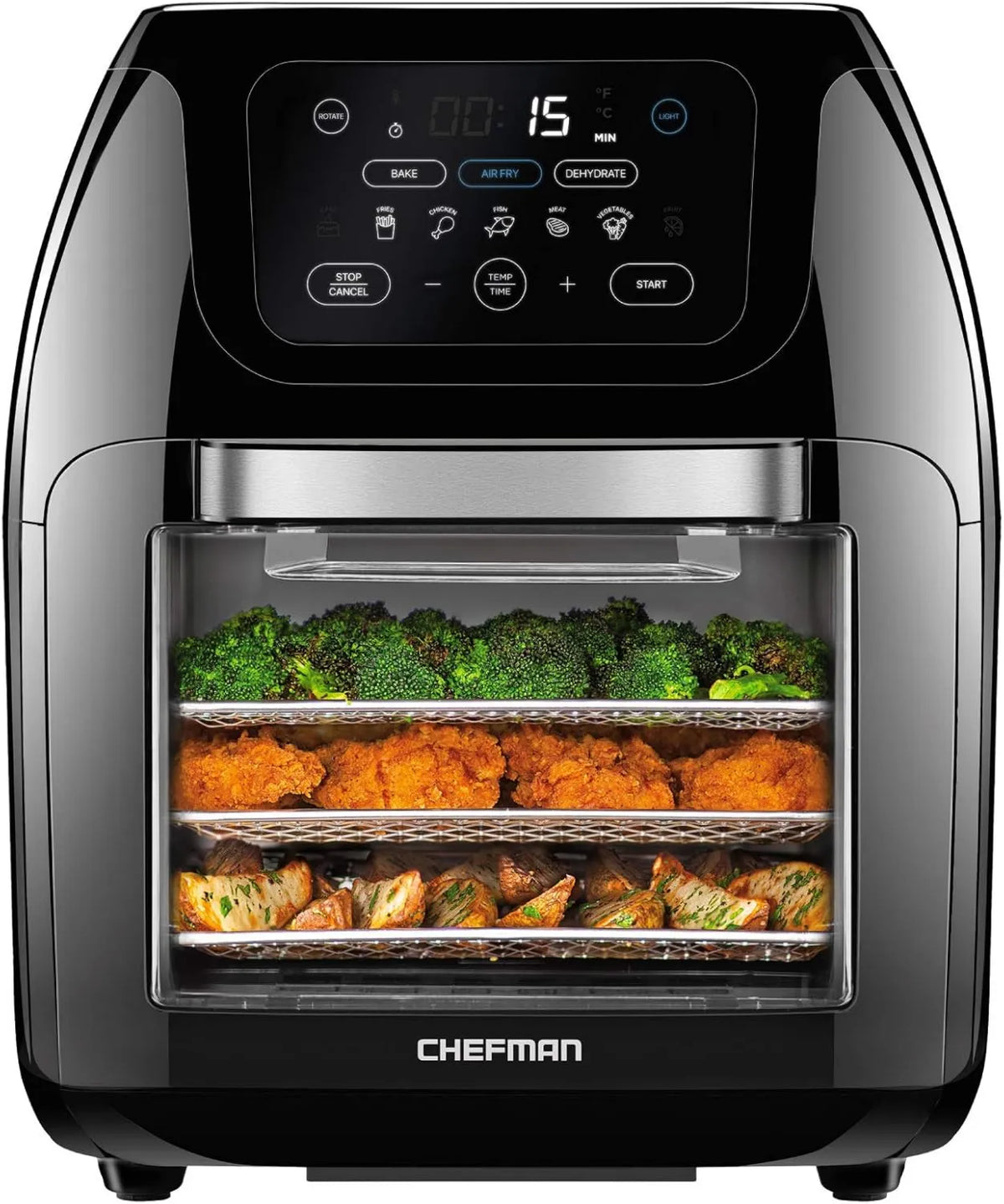 Air Fryer Multifunctional Digital XL 10L, 17 Touch Screen Presets Fry, Auto Shutoff, Convection Oven, Large Easy-View Window, Touch Controls