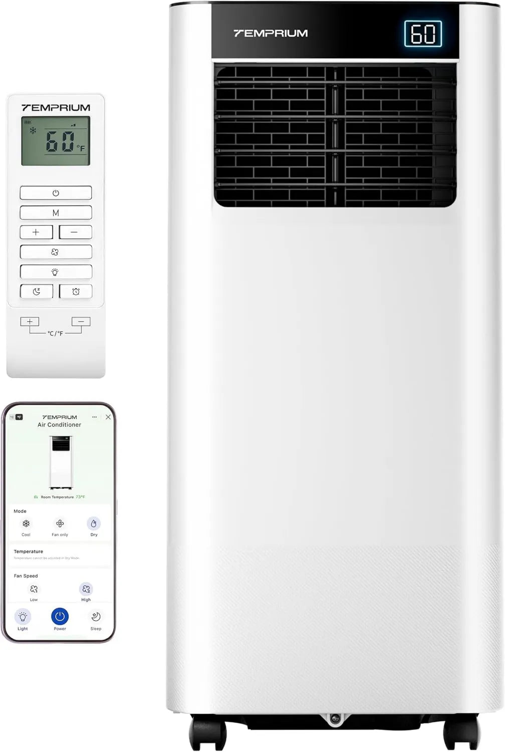 Air Conditioner 8000 BTU Portable 4-in-1, Remote Control, Timer, Compact Portable Design, 4-in-1 Quiet AC Unit with Cool, Sleep Modes, Window Kits