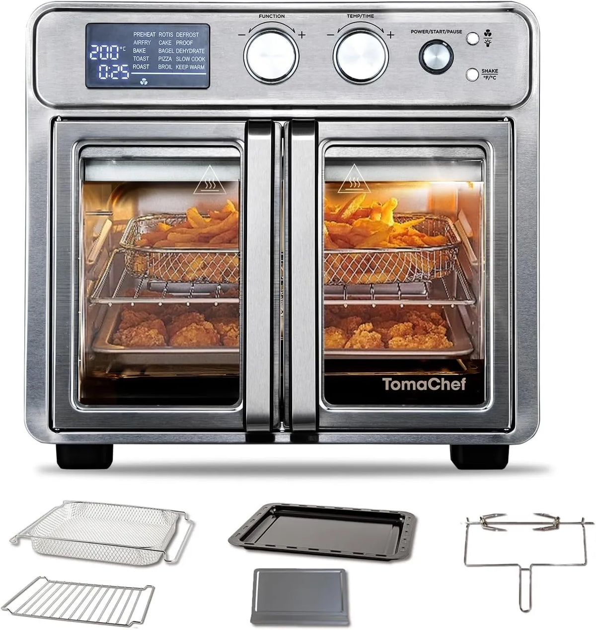 Air Fryer 15-in-1, 26QT, TomaChef, Hot-Air Countertop Cooker