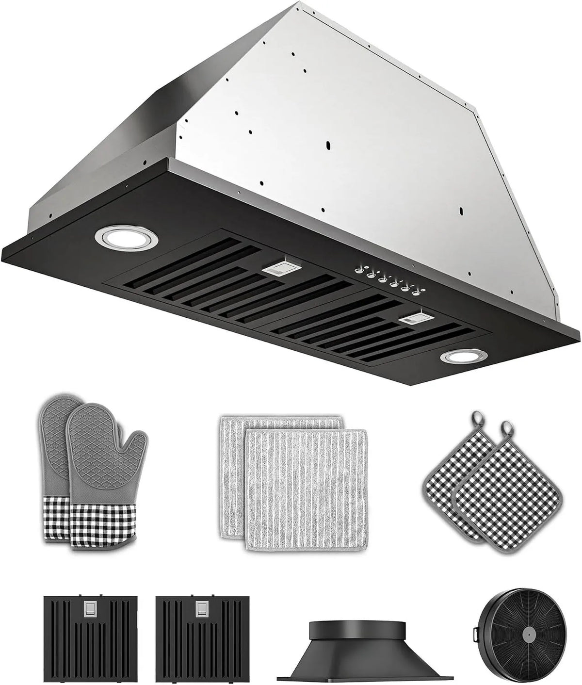 Range Hood, 900 CFM, 30 inch, Stainless Steel, Built-In Installation