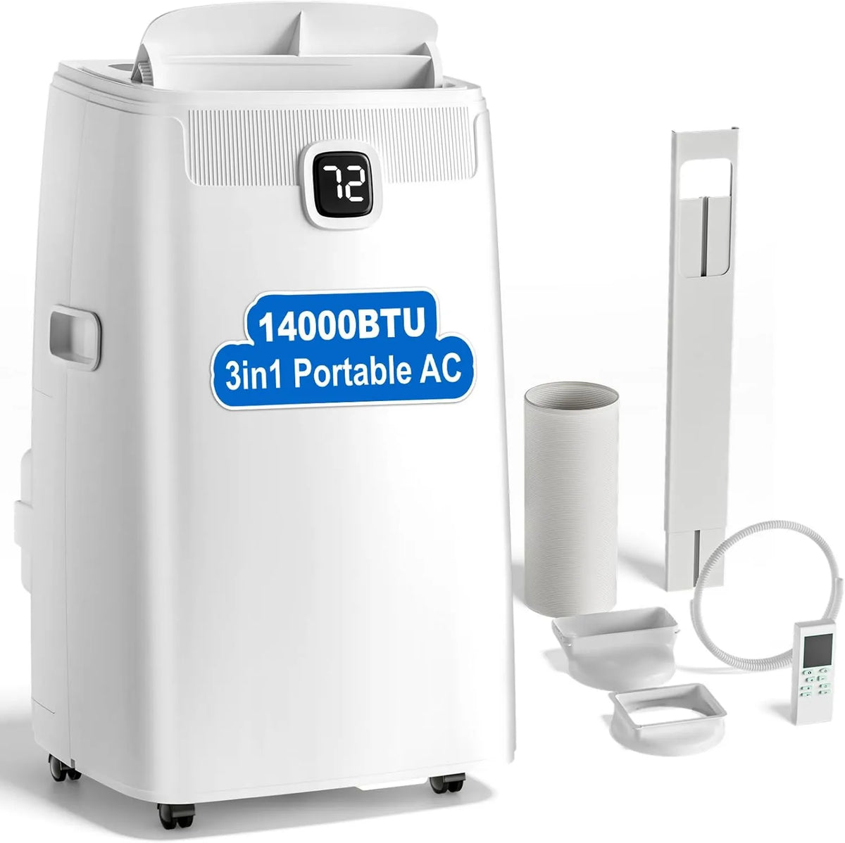 Air Conditioner Smart Stand up 24H, 14000 BTU, 3-in-1, Portable Air Conditioners, 3 in 1 Small AC Unit with 24H Timer Smart Sleep Mode