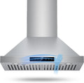 Range Hood 4-Speed, 1200 CFM, 30 Inch, 1500 Lumens LED Lights, Touch Controls, Wall-Mountable