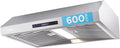 Range Hood Ivation 30' Under Cabinet 3-Way, 600 CFM, Stainless Steel, Timer, 3-Way Venting, Built-In LED Light & Clock