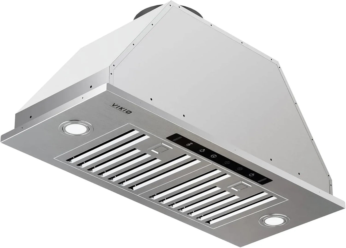 Range Hood, 980 CFM, 30 Inch, Touch Controls, Stainless Steel, Built-In Installation, 2 Baffle Filters, Ducted/Ductless Convertible Duct, VIKIO HOME