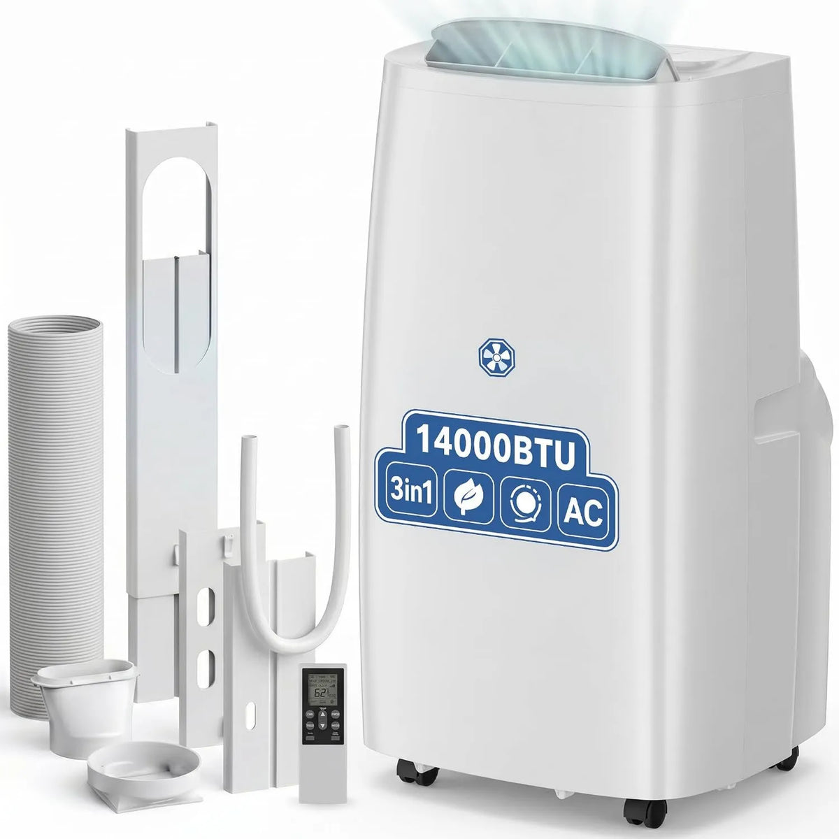 Dehumidifier 3-IN-1, Remote Control, Timer, Compact Portable Design, 14000 BTU, Cools Room Up To 700 sq.ft, Sleep Modes, Suitable for Bedroom