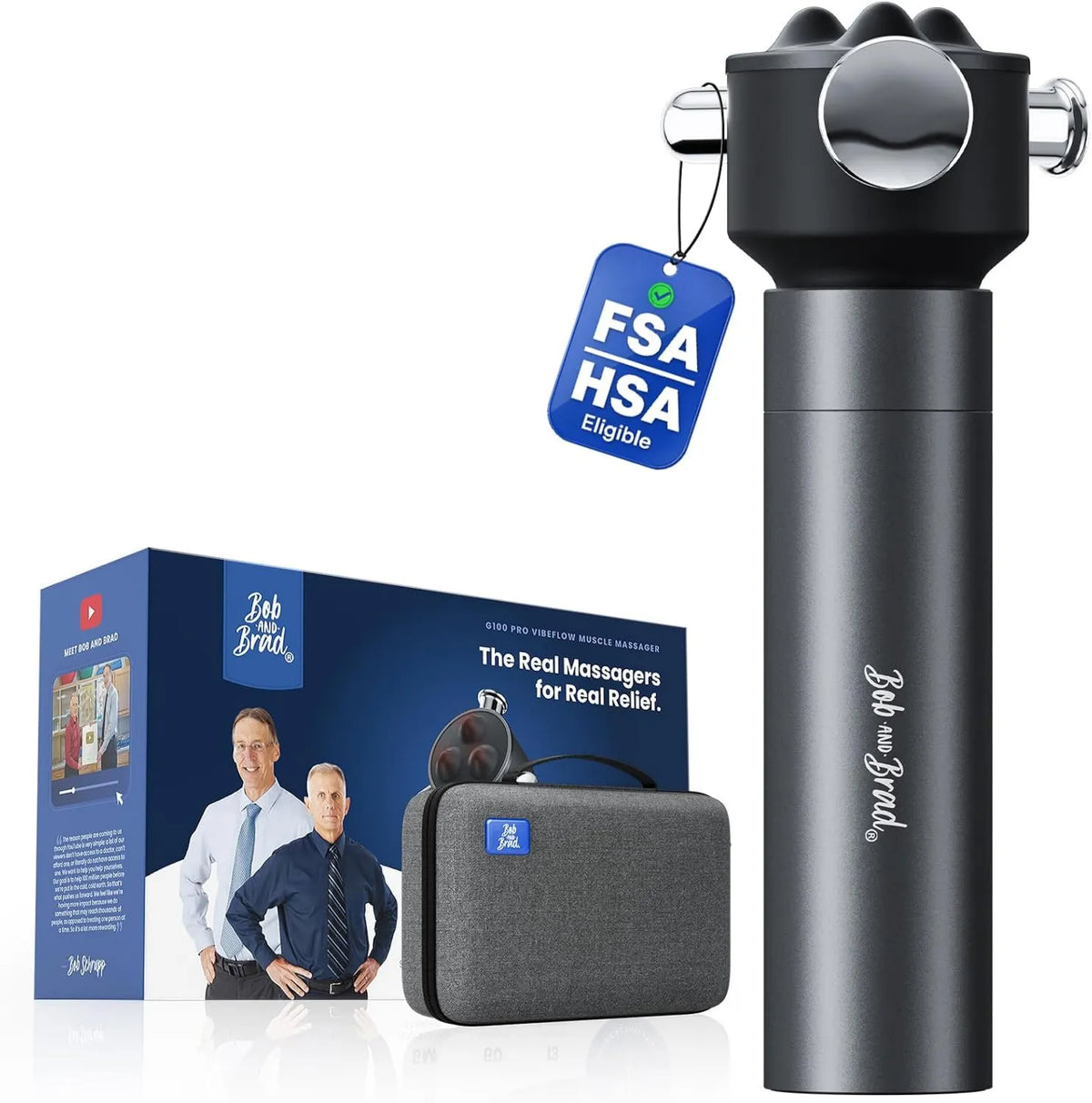 BOB AND BRAD VibeFlow Vibration Massager, For Face and Body, Deep-Tissue Massage, Full Body Relief & Recovery, Trigger Point, Not Percussion