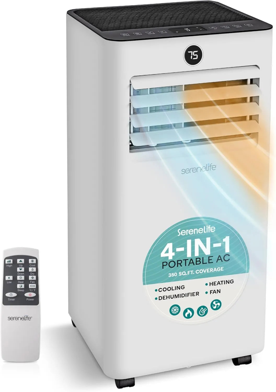 Air Conditioner 8000 BTU Portable, Remote Control, Compact Portable Design, Mini AC Unit with 350 Sq, Small AC with Dehumidifier and Fan, SereneLife