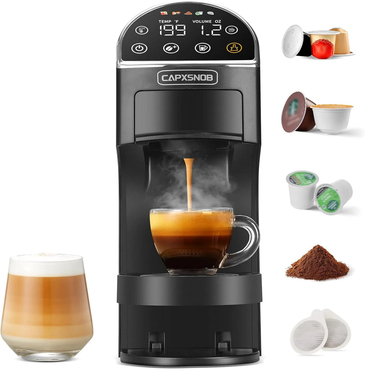 Drip Coffee Maker 5-in-1, Touch Controls, LED Touch, Magician2