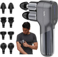 Percussion Massage Gun F5 Dual-Head, 9mm, 5 Speeds, 4 Heads, Deep-Tissue Massage, HEYCHY