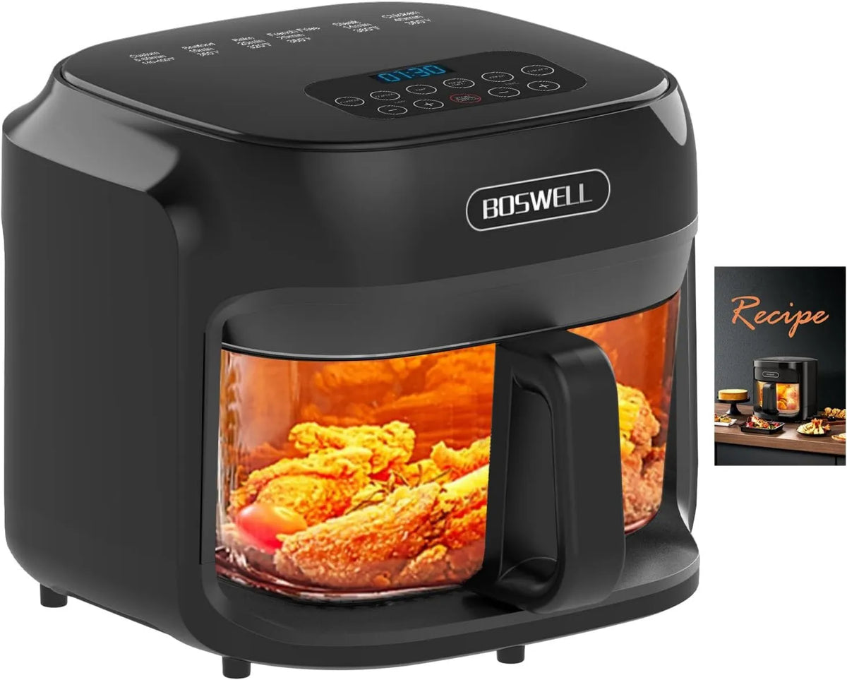 Air Fryer, 7.5 QT, 6-1 Preset Cook Modes, BOSWELL, Hot-Air Countertop Cooker