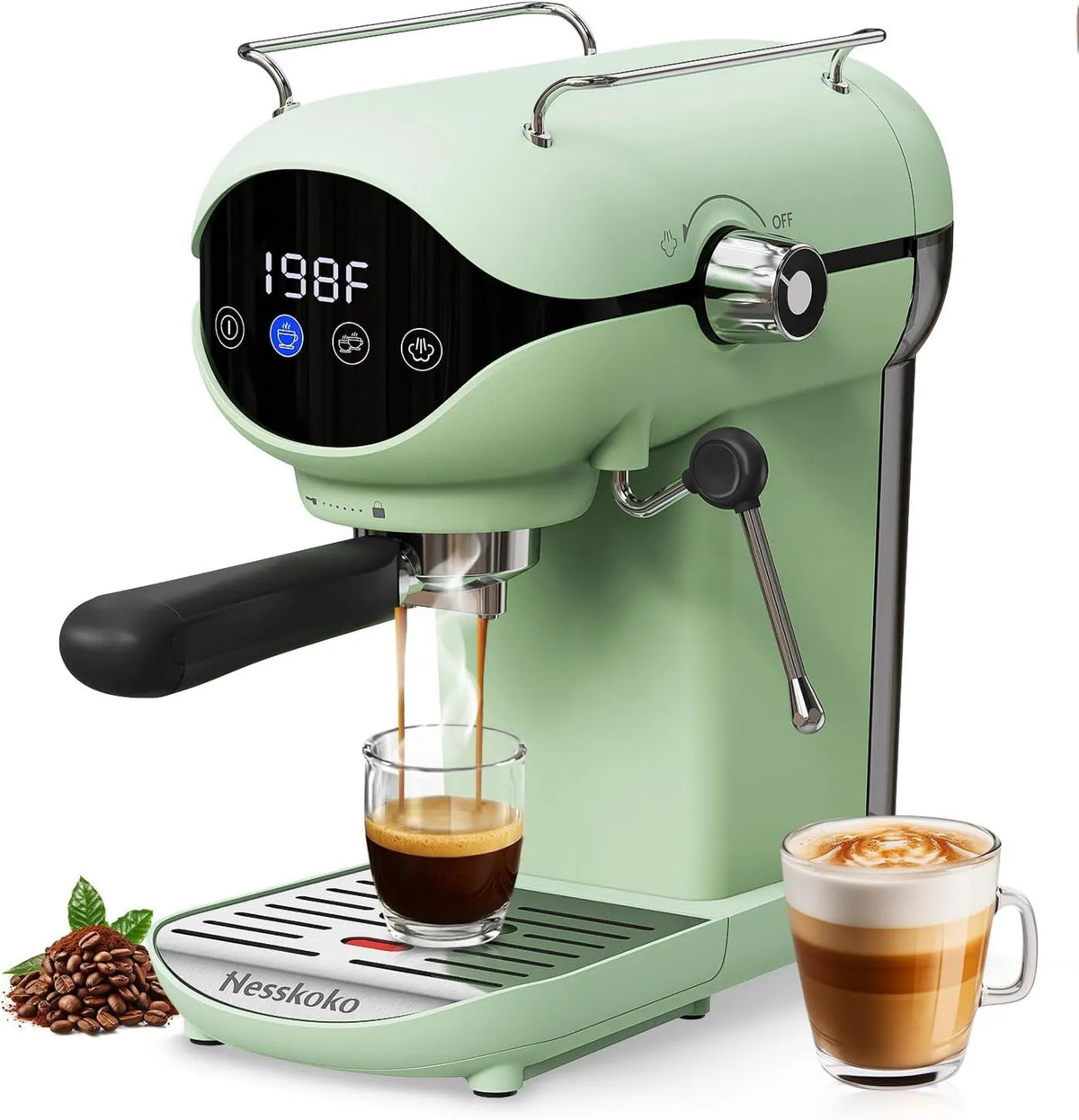 Espresso Machine 20 Bar, Compact Portable Design, Countertop Coffee Maker with Pressure Brewing