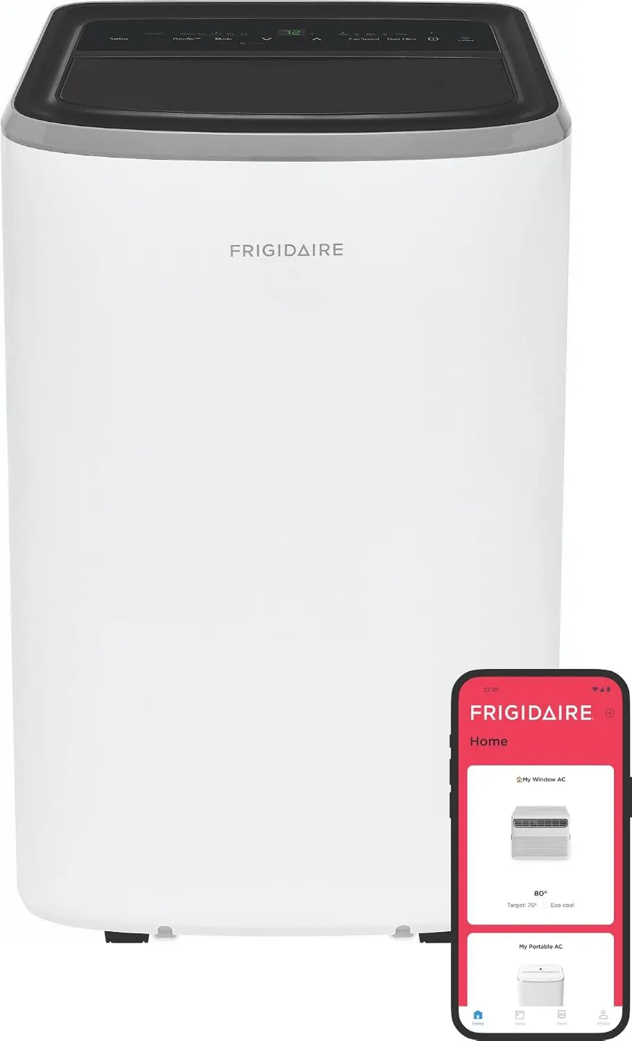 Frigidaire 12000 BTU Smart Portable Air Conditioner, Compact Portable Design, 550 Sq Ft