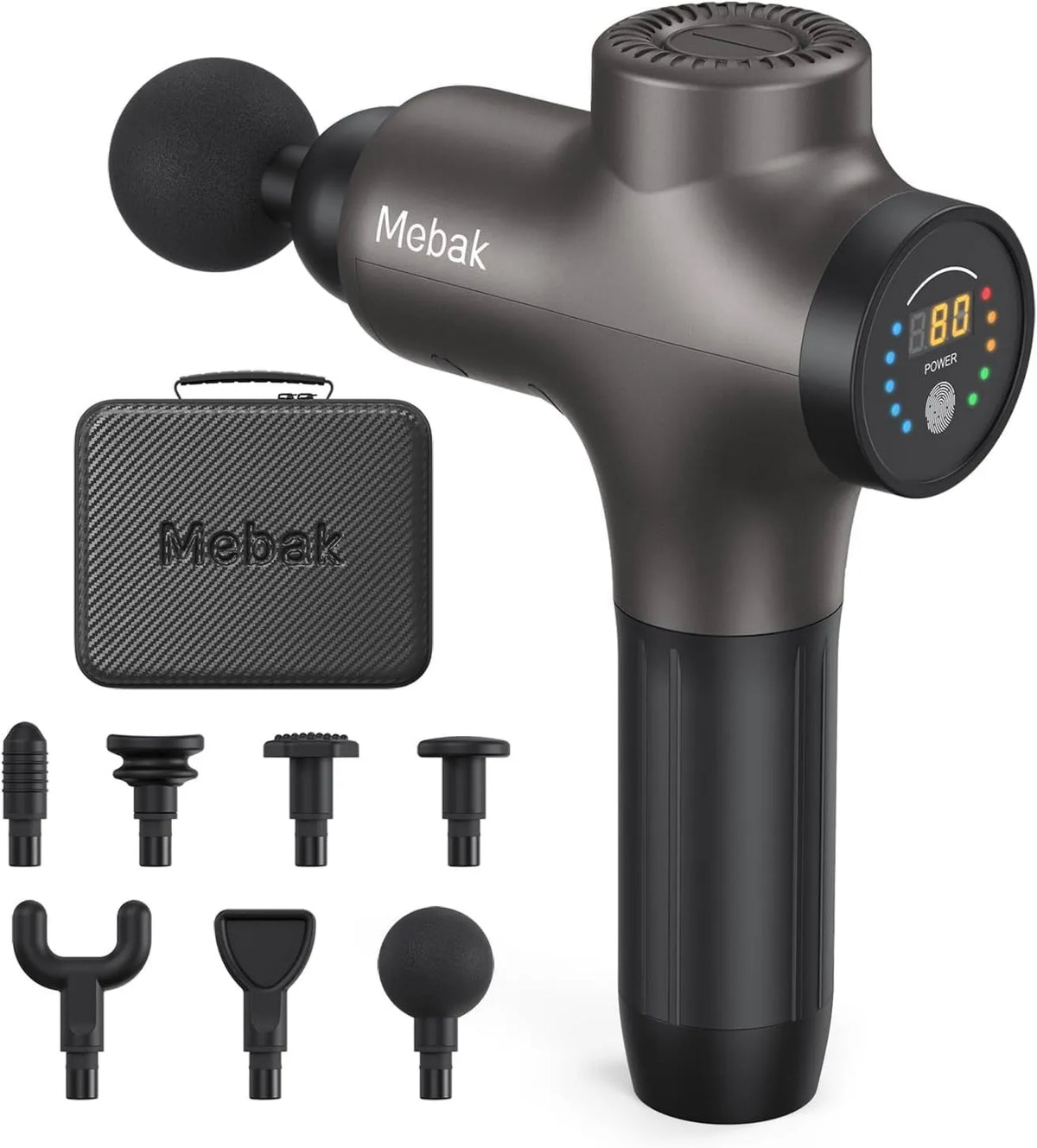 Percussion Massage Gun Mebak 3, Deep-Tissue Massage, Targeted Massage, Muscle Massager for Athletes Pain Relief