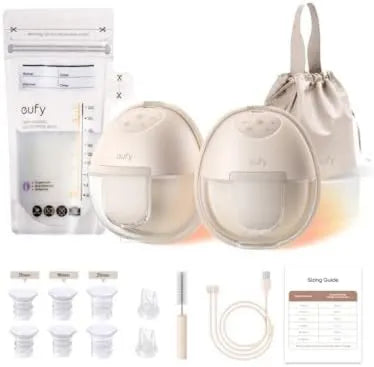 Eufy Heated Wearable Breast Pump, Heat Function, Vacuum Suction, Hospital-Grade Suction, Leakproof and Ultra-Quiet, App-Controlled OptiRhythm™