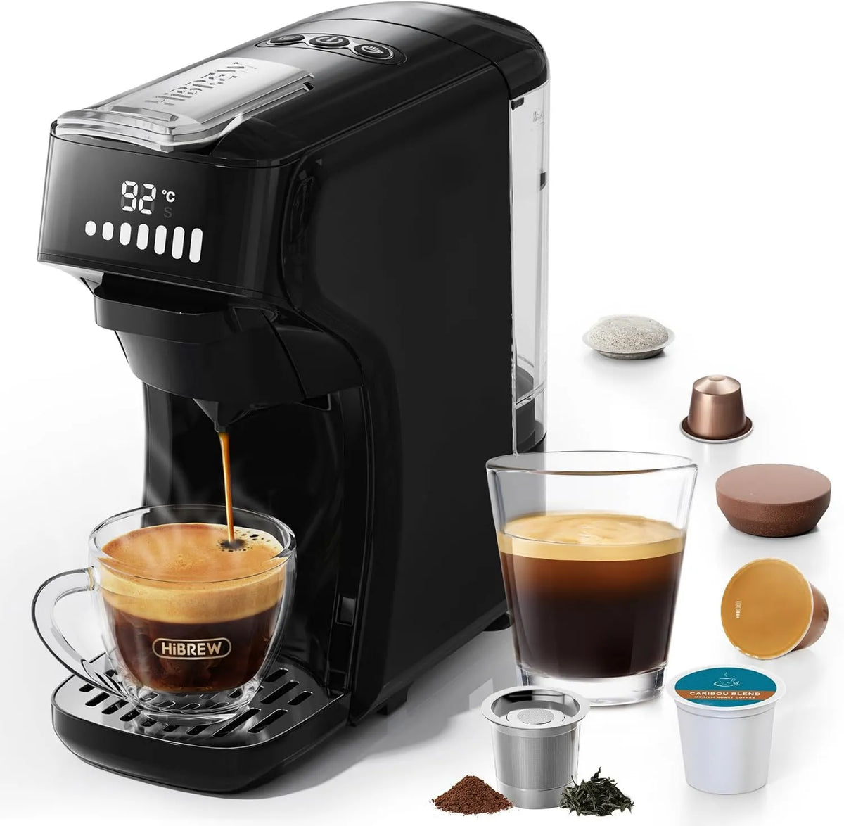 Drip Coffee Maker 20 Bar 6-in-1, Single-Serve Brewing, HIBREW