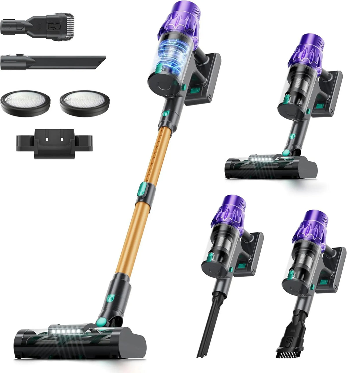 Cordless Stick Vacuum, Cordless Design, 50KPa, 50KPa Smart Dust Detection Stick Vacuum