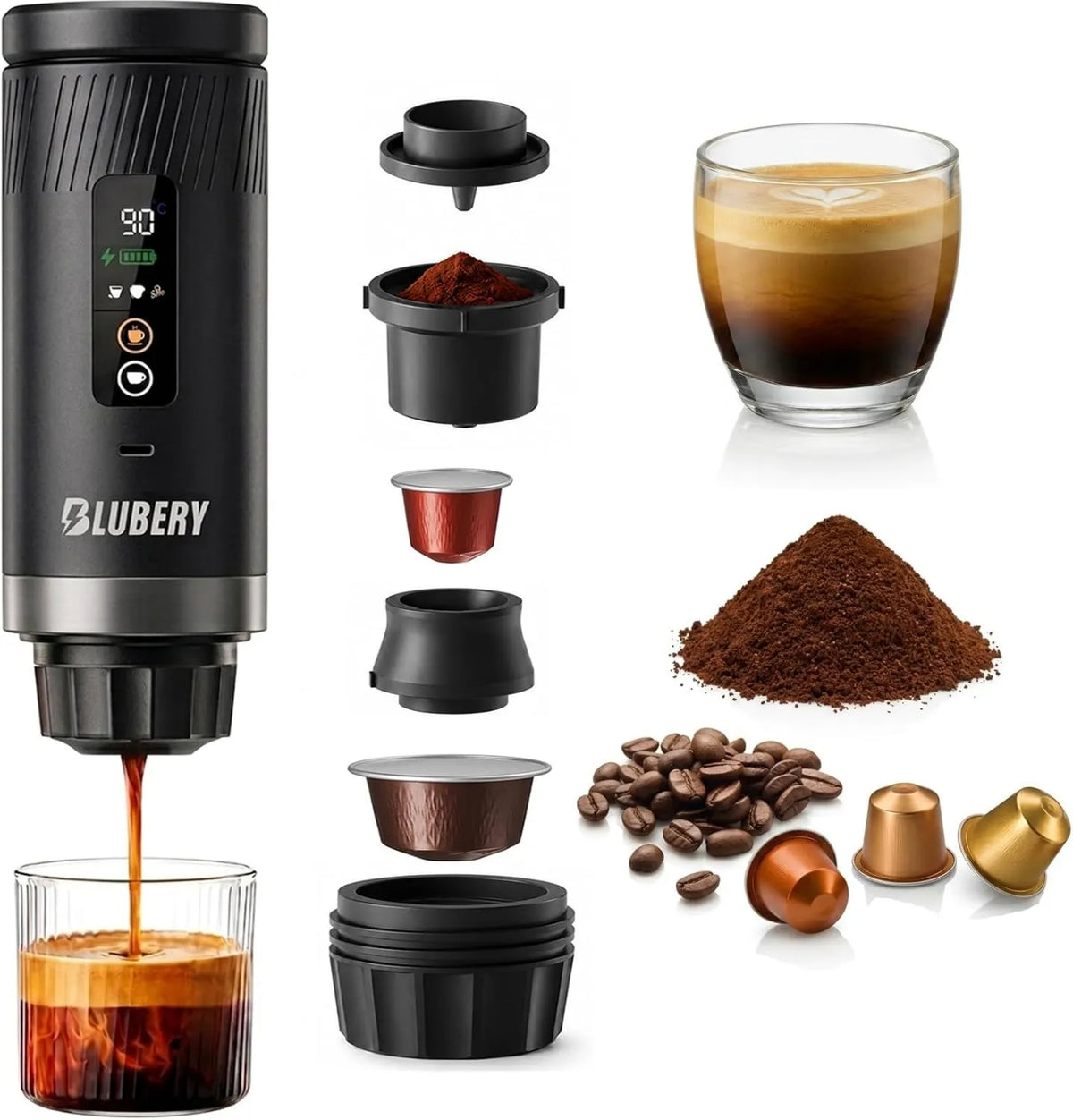 Espresso Machine Screen portable, Compact Portable Design, LED