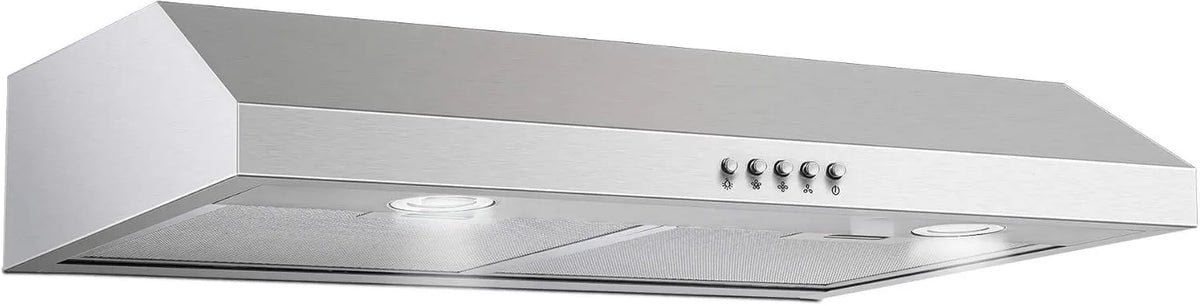 Range Hood Under Cabinet 700CFM, Stainless Steel, 30 inch, 3-Speed, 3-Speed Fan, Stove Vent and Oven Hood with Button Control, SNDOAS