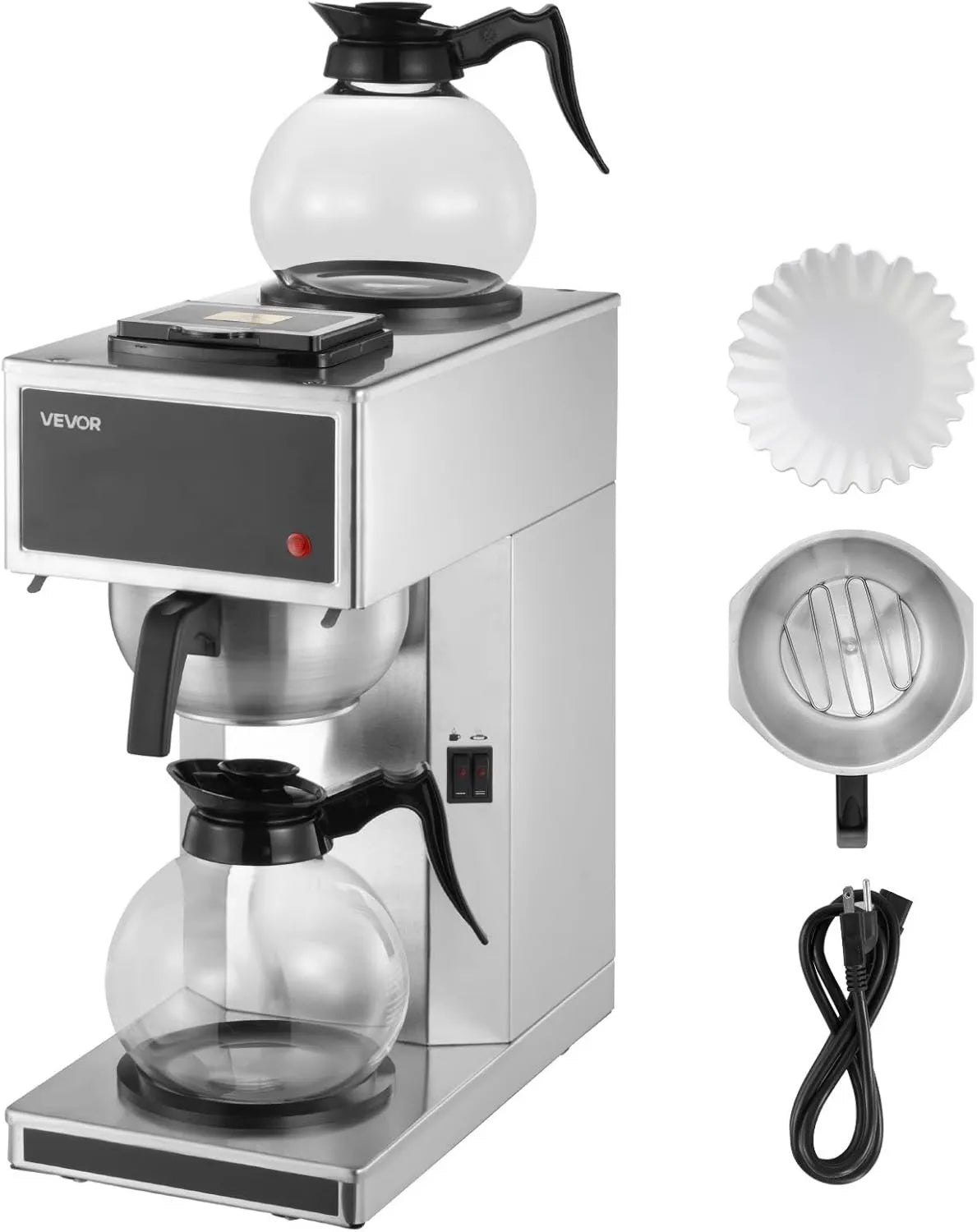 VEVOR Drip Coffee Maker, 12 Cups, Commercial-Grade Design