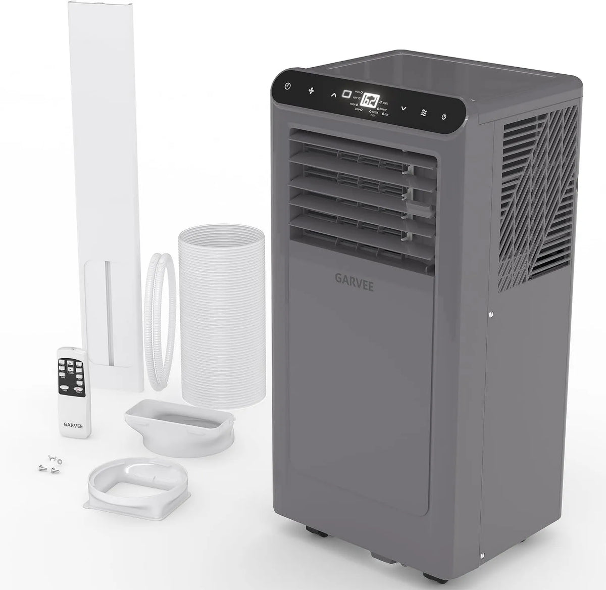 Installation Kit 8000BTUs, Remote Control, Timer, Compact Portable Design, 48dB, 350 Sq.ft Max, Floor Room AC, DOE Certified, GarveeHome