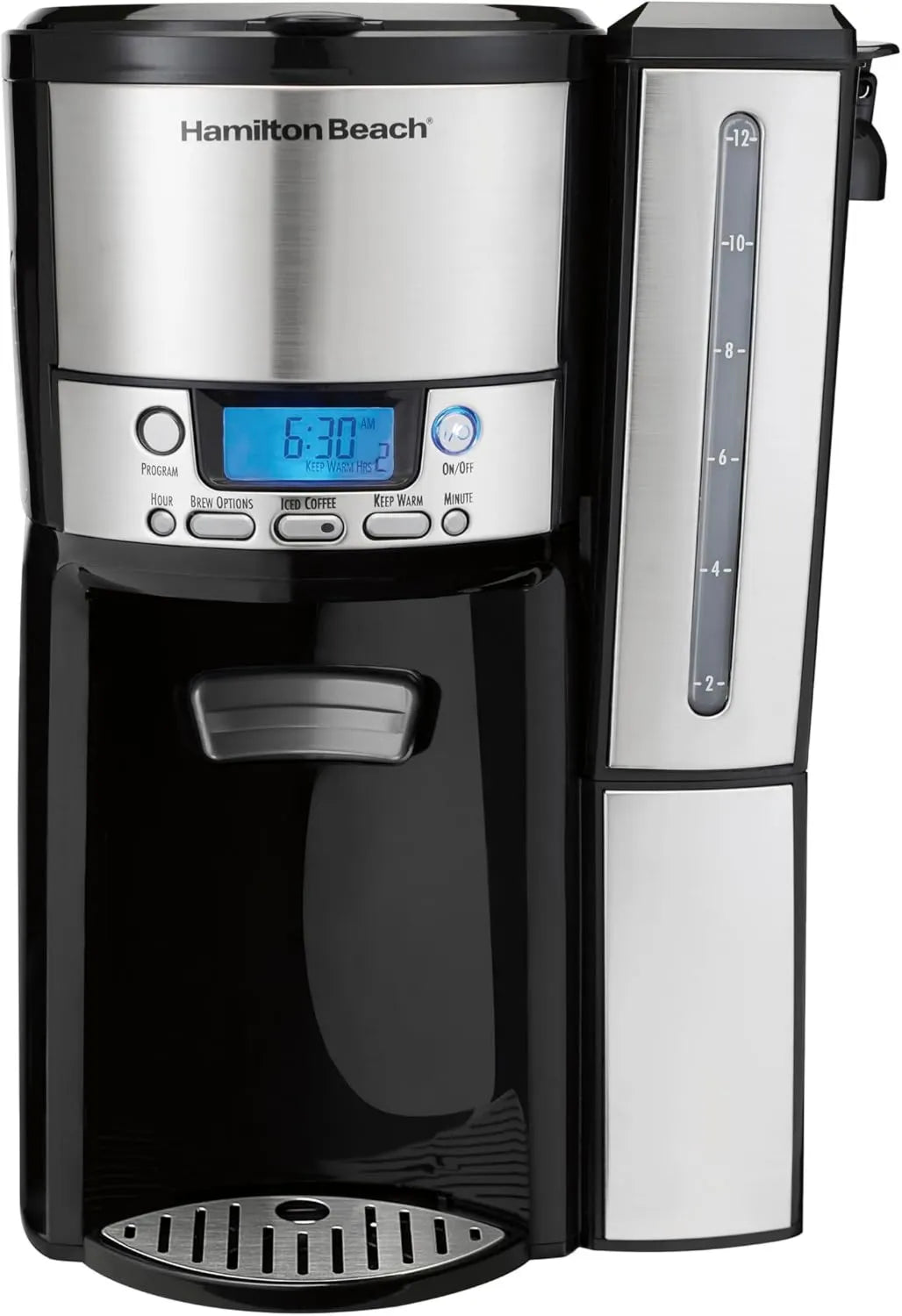 Hamilton Beach Drip Coffee Maker, 12 Cup, 60 oz, Programmable Brewing, Stainless Steel, Removable Reservoir, Stays Warm and Fresh for Hours