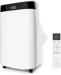 Compact Cooling System 24H, 10000 BTU, Timer, Compact Portable Design, Energy Efficient AC for 450 Sq.Ft Spaces, Black & White, Quiet Operation