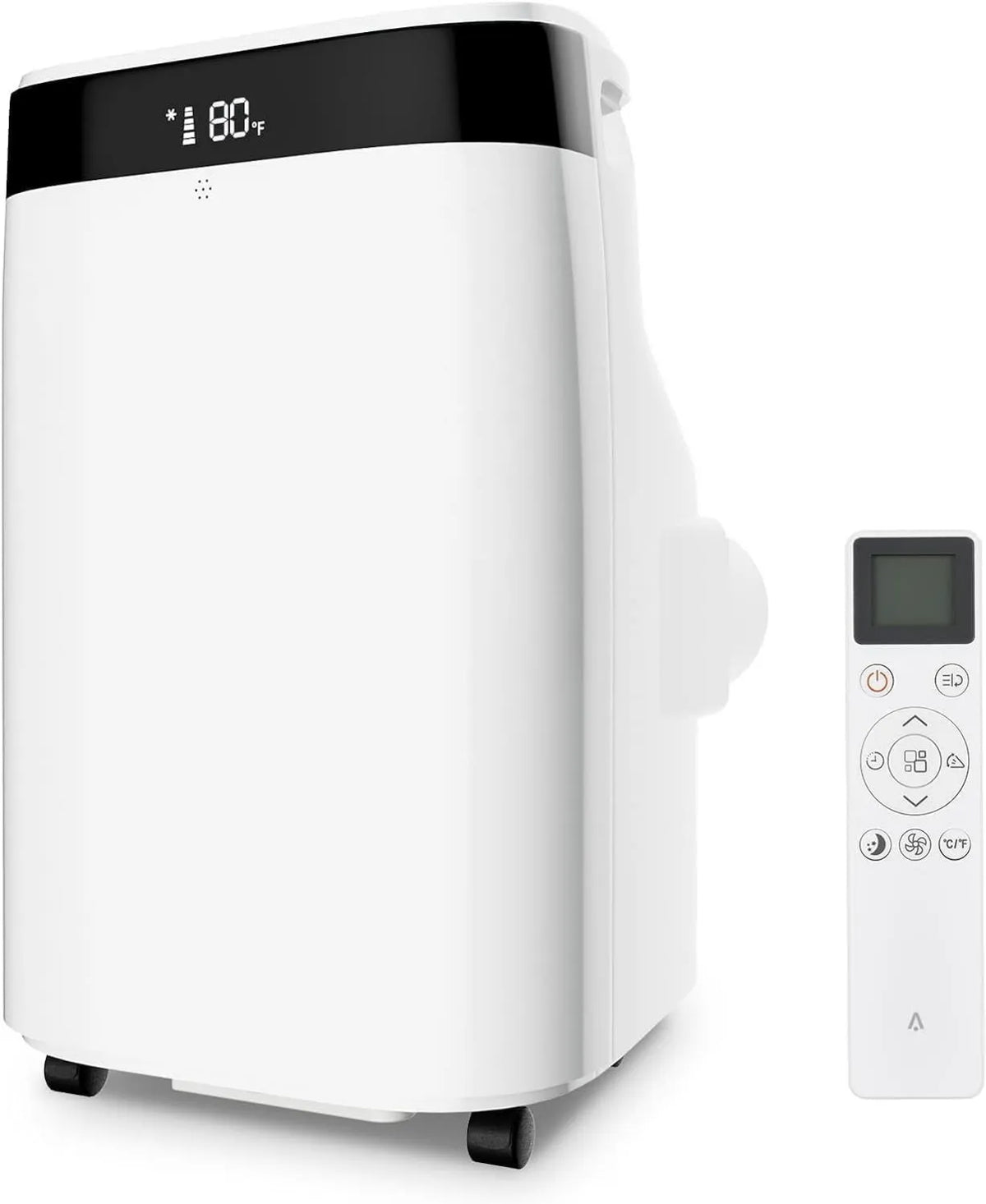 Compact Cooling System 24H, 10000 BTU, Timer, Compact Portable Design, Energy Efficient AC for 450 Sq.Ft Spaces, Black & White, Quiet Operation