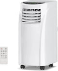 Air Conditioner 8000 BTU, Remote Control, Compact Portable Design, Wall-Mountable, 4 Caster Wheel, Sleep Mode and 2 Fan Speed, COSTWAY