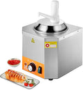 VEVOR, 2.4L, Commercial-Grade Design, 2.4L Commercial Hot Fudge Warmer, 86-230℉ Temp Adjustable Nacho Cheese Sauce Warmer, Plastic Pump Dispenser